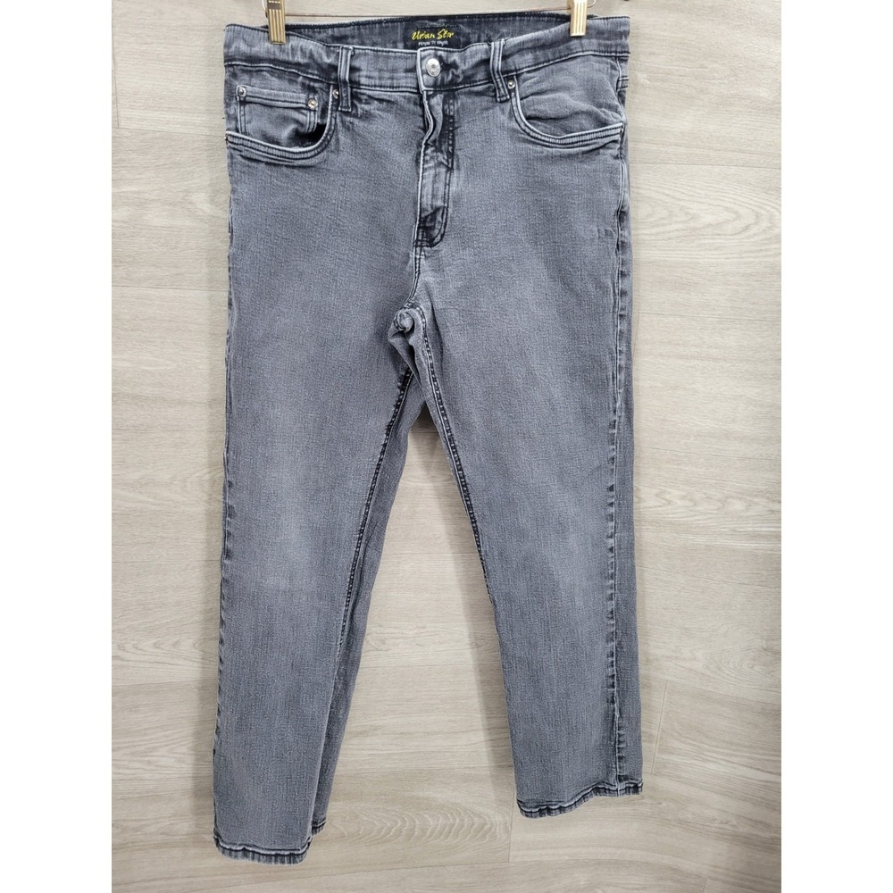 Urban Star Premium Apparel Men's Jeans 34x30 Gray High Rise Heavy Cotton‎ Denim